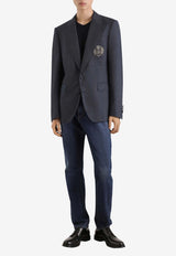 Straight-Leg Jeans with Embroidered-Logo