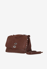 Zanellato Medium Postina Leather Shoulder Bag Brown 0680002100000M_Z1152