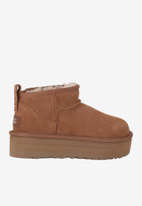 UGG Kids Girls Classic Ultra Mini Platform Boots Brown 1157791K_CHE