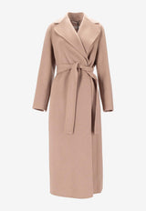 S Max Mara Paola Wool and Cashmere Belted Long Coat Beige 2529016083600PAOLA_002