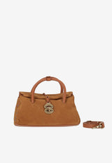 Zanellato Small Dotta Suede Top Handle Bag Brown 0691200070000S_Z0250