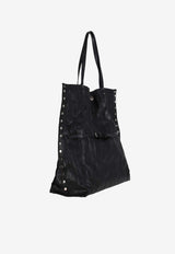 Zanellato Medium A' Spasso Allacciata Plissè Tote Bag Black 0692302090000M_Z0001