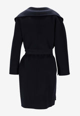 S Max Mara Messi Belted Wool Wrap Coat Navy 2529016061600MESSI_012