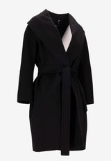 S Max Mara Messi Belted Wool Wrap Coat Black 2529016061600MESSI_013