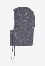 PINKO Balaclava with Drawstring and Rhinestones Gray 106005A2YY_I12