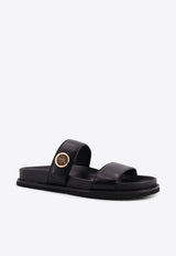 Tory Burch Romy Leather Flat Sandals Black 183278006_Black_40005370