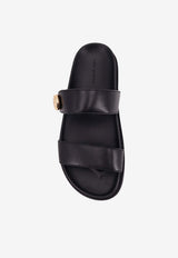 Tory Burch Romy Leather Flat Sandals Black 183278006_Black_40005370