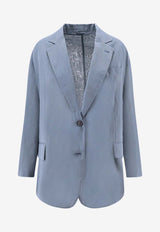 Brunello Cucinelli Single-Breasted Buttoned Blazer Light Blue M0F917271C9704_ARTIC BLUE_40000113