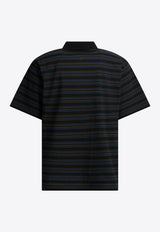 Striped Zip-Up Polo T-shirt
