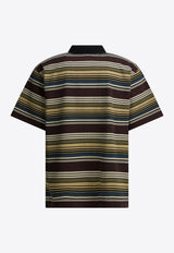 Striped Zip-Up Polo T-shirt