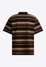 Striped Zip-Up Polo T-shirt