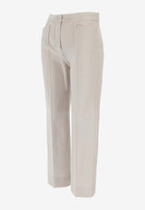 S Max Mara Zaffiro Tailored Pants Ivory 2529136071600ZAFFIRO_052