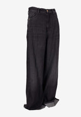 S Max Mara Turn-Up Wide-Leg Jeans Black 2529186033600LUSSO_001