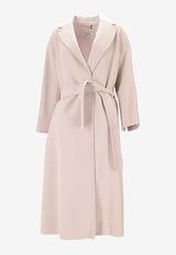 S Max Mara Esturia Belted Wool Long Coat Ecru 2529016081600ESTURIA_031