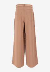 S Max Mara Merlot Wide-Leg Tailored Pants Camel 2529786021600MERLOT_005