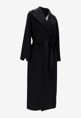 S Max Mara Paola Wool and Cashmere Belted Long Coat Black 2529016083600PAOLA_004