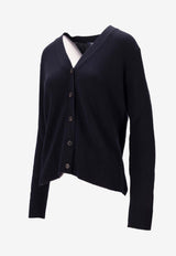 S Max Mara Pollo Wool V-neck Cardigan Navy 2529346021600APOLLO_006
