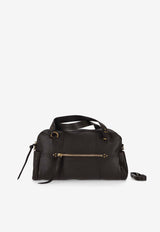 Jérôme Dreyfuss Lucky Leather Bowling Shoulder Bag Dark Brown 46LUCKBOBU_Moka
