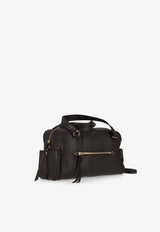 Jérôme Dreyfuss Lucky Leather Bowling Shoulder Bag Dark Brown 46LUCKBOBU_Moka
