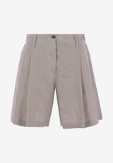 Brunello Cucinelli Linen Bermuda Shorts Beige MA698DV499C1063_Kaki_40000187