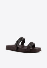 Brunello Cucinelli Monili Braided Leather Sandals Brown MZGAG3159C8279_DARK BROWN_40000177