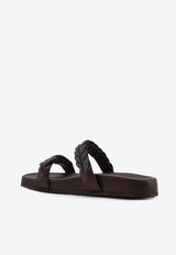 Brunello Cucinelli Monili Braided Leather Sandals Brown MZGAG3159C8279_DARK BROWN_40000177