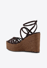 Jimmy Choo Nyra 100 Braided Leather Platform Wedge Brown NYRA100ZKNCHOCOLATECOFFEE_Chocolatecoffee_40005292