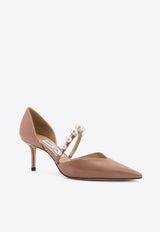 Jimmy Choo Aurelie 65 Pearl Embellished Pumps in Patent Leather Ballet Pink AURELIE65XKMBALLETPINKWHITE_BALLET PINK WHITE_40005258