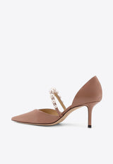 Jimmy Choo Aurelie 65 Pearl Embellished Pumps in Patent Leather Ballet Pink AURELIE65XKMBALLETPINKWHITE_BALLET PINK WHITE_40005258