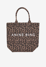 Anine Bing Leo Leopard Print Tote Bag Brown A1311841_MTL59