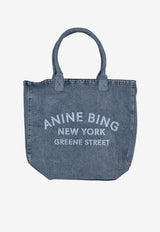 Anine Bing Leo Printed Logo Tote Bag Blue A1311857_WHD59