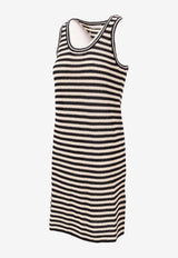 Anine Bing Arie Striped Knit Mini Dress Monochrome A0211448_MTL81