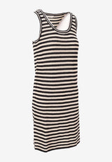 Anine Bing Arie Striped Knit Mini Dress Monochrome A0211448_MTL81