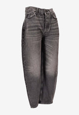 Anine Bing Fritz Balloon-Leg Faded Jeans Gray A0612052_WHG24