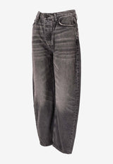 Anine Bing Fritz Balloon-Leg Faded Jeans Gray A0612052_WHG24