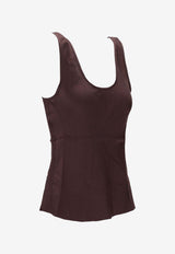 Anine Bing Lea Silk Sleeveless Top Brown A070839_BWN43
