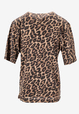 Anine Bing Avi Leopard Print T-shirt Brown A0811154_MTL59