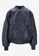 Anine Bing Leon Zip-Up Bomber Jacket Navy A0110490_NYA31