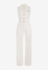 Elisabetta Franchi Logo-Plaque Buttoned Jumpsuit Ivory TJ45N61E2360_Ivory_41973257
