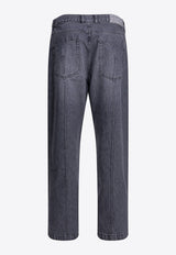 Washed Straight-Leg Jeans