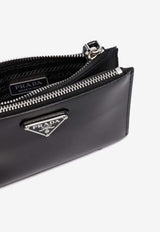 Prada Triangle Logo Zip Wallet Black 2TT141789F0002