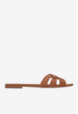 Saint Laurent Tribute Leather Flat Sandals Brown 571952BDA00_2206