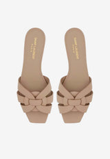 Saint Laurent Tribute Leather Flat Sandals Taupe 572761AAAAH_2721
