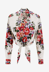 Dolce & Gabbana Floral Print Cropped Shirt Multicolor F5T76THS5UUHA5ZO_MAZZFIORI BIANCO_40005315