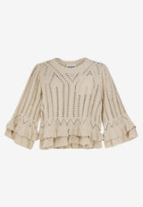 Isabel Marant Etoile Frilly Knitted Sweater Beige PU0835FAD1L04E23EC_Beige_41973110