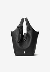 Ralph Lauren Small Play Pebbled Leather Tote Bag Black 428944657013_001