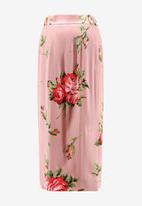 Dolce & Gabbana Rose Bouquet Print Midi Dress Pink F4CS8TFSA8QHF5ZN_BOUQUETROSE_40005401