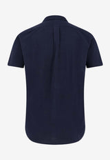 Polo Ralph Lauren Logo Embroidered Buttoned Shirt Navy 710798291001_AVIATOR NAVY_48136916