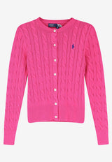 Polo Ralph Lauren Cable Knit Logo Cardigan Pink 211971868509_ACCENTPINK_48136877