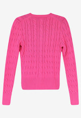Polo Ralph Lauren Cable Knit Logo Cardigan Pink 211971868509_ACCENTPINK_48136877